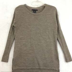 Merino Wool Blend Tunic Sweater, Back Button Detail, Comfy Brown, Sz. M.